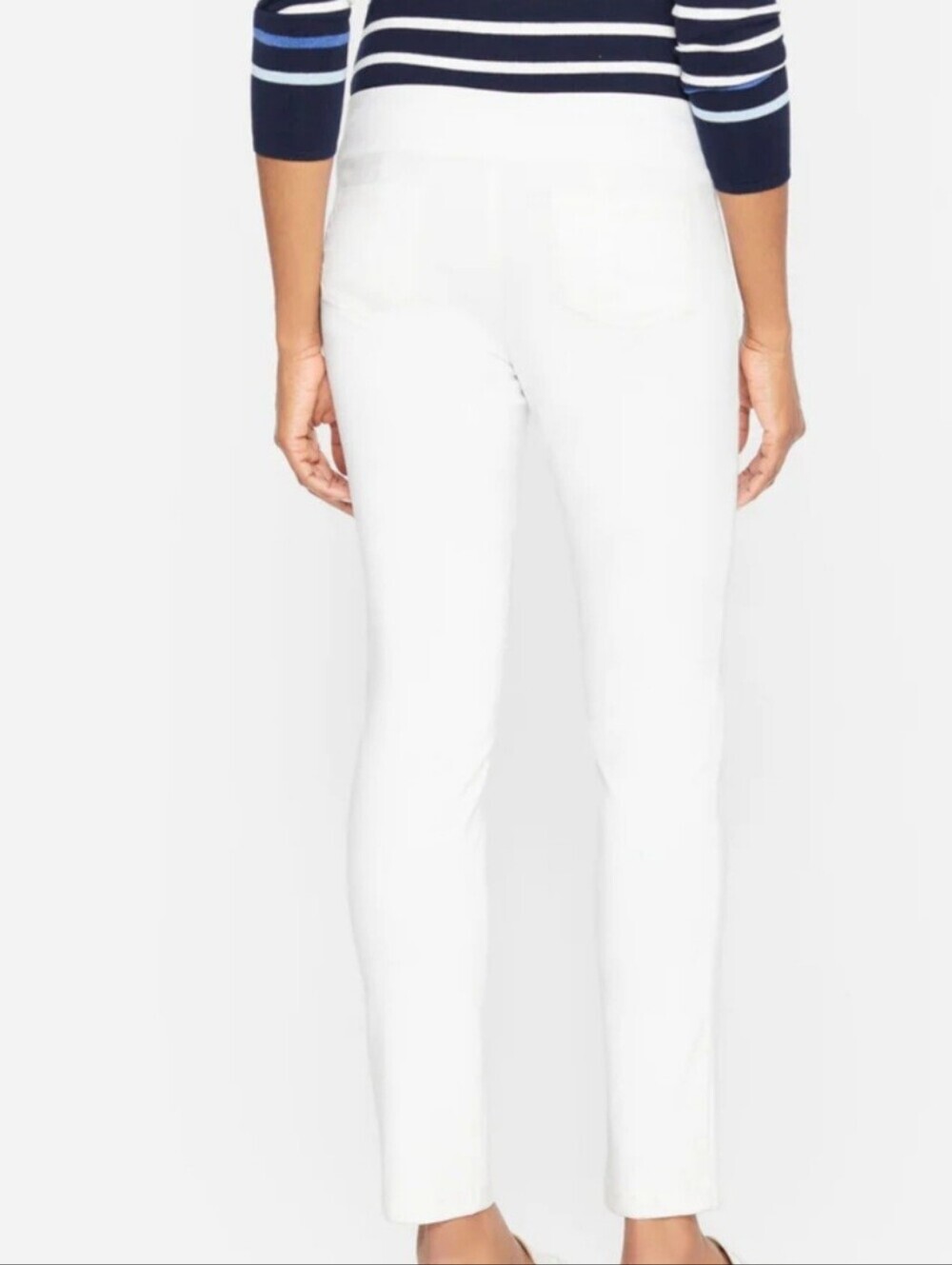 J.McLaughlin Slim Straight Leg Elastic Waist Pull-On Pants White size 14 - Picture 2 of 10